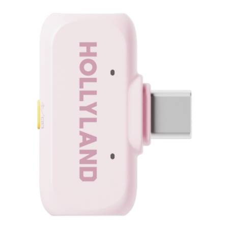Hollyland LARK A1 Combo (Cloud Pink, USB-C + Lightning) - zestaw mikrofonów bezprzewodowych z etui - odbiornik